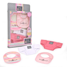 John Adams | Tiny Tears - Bibs & Nappies Set: One of the UK's best loved doll brands! | Nurturing Doll Accessories | Ages 18m+, Pink