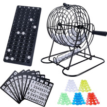 Bingo Game Set, Metal Bingo Machine Game Set for Adults & Teens
