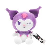 Hello Kitty Kuromi Plush, 22cm Purple Soft Toy, Cute Kuromi Character in Purple Outfit, Official Licensed Merchandise, for Fans and Collectors