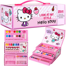 Hello Kitty Painting Art Set for Kids, Drawing Colouring Anime Stationery Art Supplies in Travel Carry Case
