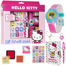 Hello Kitty Notebook Digital Watch & Accessories Set Kawaii Journal Secret Diary for Girls Teenagers with Lock Ink Stamps Gifts for Girls