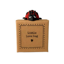 "Little Love Bug" Tiny Little Gift - Ladybird Mini Figurine Keepsake | Best Friend & Loved One Sentimental Valentine Gift