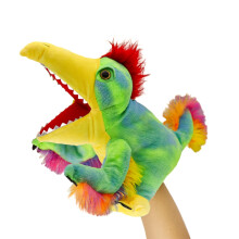 lilizzhoumax Simulation Tail Feather Dinosaur Hand Puppet Plush Toy, Stuffed Animal Plush Dinosaur, Cute Role-Playing