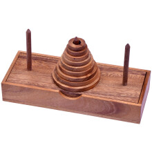 LOGOPLAY Pagoda - Tower of Hanoi - Thinking game - Puzzle game - Patience game - Logic game with 9 wooden discs