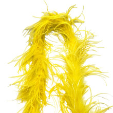 LONDGEN 1ply Yellow Ostrich Feather Boa 2Yards for Dance Performance and 1920's Flapper Costume Accessory