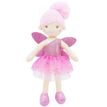 30cm Enchanted Fairy Doll Elida - Plush Stuffed Soft Doll Girl Gift - Pink Outfit and Wings