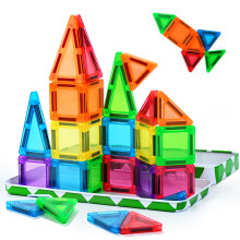 30PCS Mini Magnetic Tiles, for Kids, Portable Magnetic Building Blocks Toys Travel Set with Iron Case for Toddler,Creativity Boosting Building Toys