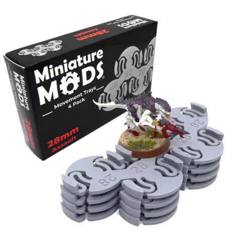 Assault Movement Tray, 28mm, 4 Pack, Storage and Gaming