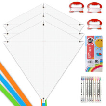 DIY Kites Making Kit for Kids, Easy to Fly White Diamond Kite Kits