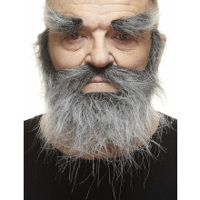 Mustaches Self-Adhesive Fake Mustache, Beard and Eyebrows, Novelty Fake Facial Hair, Costume Accessory for Adults, Various Styles and Colours