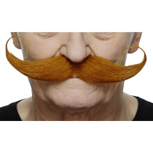 Mustaches Fake Mustache, Self Adhesive, Novelty, Capt' Hook False Facial Hair, Ginger Color
