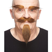 Mustaches Self-Adhesive Fake Mustache, Beard and Eyebrows, Novelty Fake Facial Hair, Costume Accessory for Adults, Various Styles and Colours
