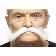 Mustaches Self Adhesive Hillbilly Fake Mustache, Novelty, False Facial Hair, Costume Accessory for Adults, White Color