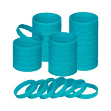 7 inch Silicone Wristbands Blank Blue Rubber Bracelets for Kid Teen