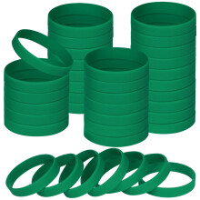 6.3 inch Silicone Wristbands Blank Green Rubber Bracelets for Kid
