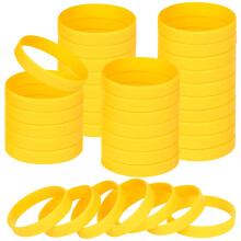 6.3 inch Silicone Wristbands Blank Yellow Rubber Bracelets for Kid