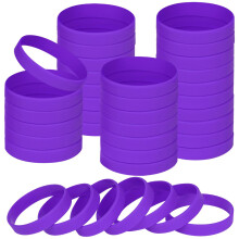 7 inch Silicone Wristbands Blank Purple Rubber Bracelets for Kid Teen