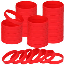 6.3 inch Silicone Wristbands Blank Red Rubber Bracelets for Kid