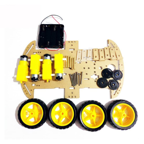 Smart Motor Robot Car Battery Box Chassis Kit Speed Encoder For Arduino - Four rounds 1