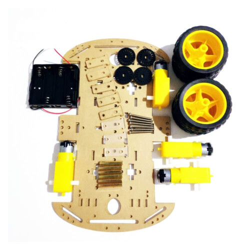Smart Motor Robot Car Battery Box Chassis Kit Speed Encoder For Arduino - Four rounds 2