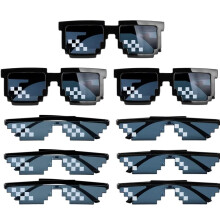 PIQIUQIU Pack of 9 Retro Plastic Pixel Sunglasses, Ideal for Minecraft Parties, Carnival, Fancy Dress Party, Costume Halloween, Birthday