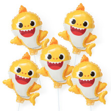 Pinkfong Baby Shark Inflatable Stick Balloons (5 Pack, Yellow)