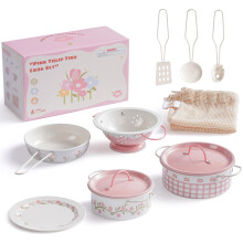 ROBUD Pots and Pans Playset, 8PCS Toy Kitchen Accessories Utensils Set, Kids Kitchen Cooking Set for Pretend Play Food