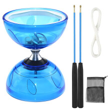 Triple Bearing Diabolo Set, Diablo Toy Juggling Set with 2 Professional Pole and Net Bag, Flywheel Circus Tool for Adult Beginners and Professionals