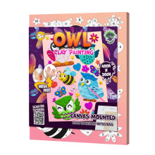 Mess-Free Owl Clay Painting Kit, Air Dry Clay Modelling Kit, Sensory 3D Canvas Fun Arts and Crafts Kit for Kids