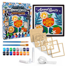 Aperol Spritz 3D Wooden Art Kit - Paint Your Own 3D Layered Wood Wall Art for Kids & Adults