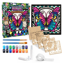 Splat Planet - Butterfly 3D Wooden Art Kit - Paint Your Own 3D Layered Wood Wall Art for Kids & Adults