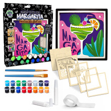 Splat Planet Margarita 3D Wooden Art Kit - Paint Your Own 3D Layered Wood Wall Art for Kids & Adults