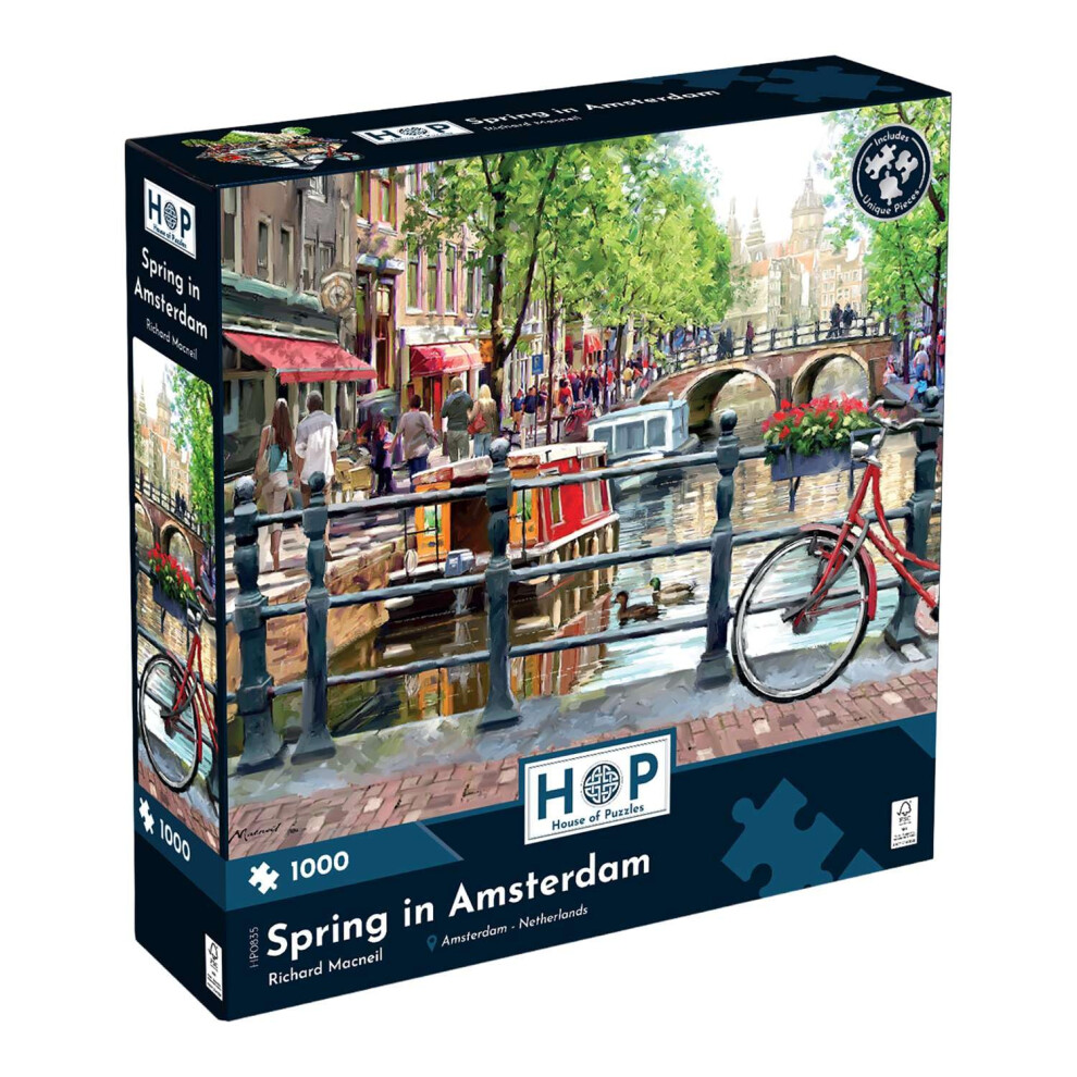The House of Puzzles Spring in Amsterdam 1000 Piece Jigsaw Puzzle - Image 6