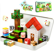 Magnetic Blocks Travel Set 45PC Farm Animals Mini Magnetic Blocks Building Blocks Click Blocks STEM Montessori Sensory Toys for Boys & Girls 3+ Years