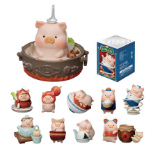 TOYZERO + Official Lulu The Piggy Blind Box Figures - Lu's Table Series Blind Boxes Mystery Box Cute Animal Figurines Collectibles Home Decorations