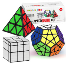 Vdealen Speed Cube Set, Magic Cube Pack of Mirror Pyramid Megaminx Puzzle Cube