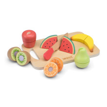 Woet Wooden Cutting Fruit Set, 6 Pieces, Sliceable Play Food