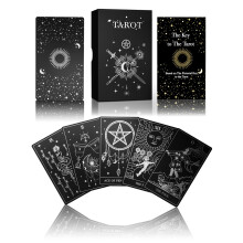 WJPC Silver Foil Tarot Cards with Guide Book Set&Gift Box for Beginner& Expert. Original Design Tarot Decks Cards Decks (Silver)