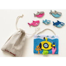 ZAC HOME Shark Finger Puppets Set (1-5) - Soft Felt Finger Puppets with Submarine Carry Case