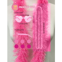 12Pcs Colorful Fancy Dress Feather Boa Set, 6.6ft Feather Boa with Heart Rimless Sunglasses for Women