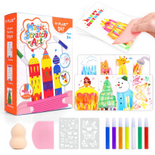 YPLUS Magic Scratch Art Postcards for Kids Ages 3-12, Mess-Free Travel Crafts