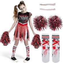 Spooktacular Creations Girl Scary Bloody Cheerleader Costume, Zombie Cheerleader Costume for Halloween Dress Up Parties