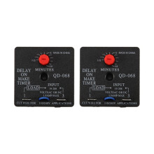 2Pcs Delay Make Timer, QD-068, 0.03 to 10 Min, Adjustable Delay, 19-288 VAC or