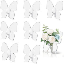 8 Pcs Butterfly Flower Vase, Clear Acrylic Vase for Flowers, Clear Acrylic Butterfly Vase, Modern Art Vases