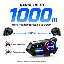 Kit de 2 Intercomunicadores 6.0 X3 PRO para Casco de Moto (1000 M, IP67, RGB, USB-C)