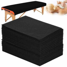 100 Piezas de Sábanas Desechables Negras de 31" X 71", Fundas de Cama Impermeables Suaves de Tela No Tejida para Spas y Salones de Belleza