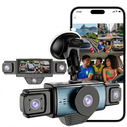 Traffic Recorder with Dual Front and Rear Camera, 4 Cameras 1080P High Definition, Night Vision Function 1