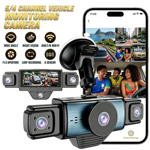 Traffic Recorder with Dual Front and Rear Camera, 4 Cameras 1080P High Definition, Night Vision Function 2