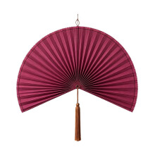Large 40 Inch Bamboo Wall Fan, Fan Wall Decor with Woven Design & Tassel for over Bed Headboard, Bedroom