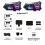 Kit 2 X3 PRO  6.0 Intercoms for Motorcycle Helmet 1000m IP67 RGB USB-C 9